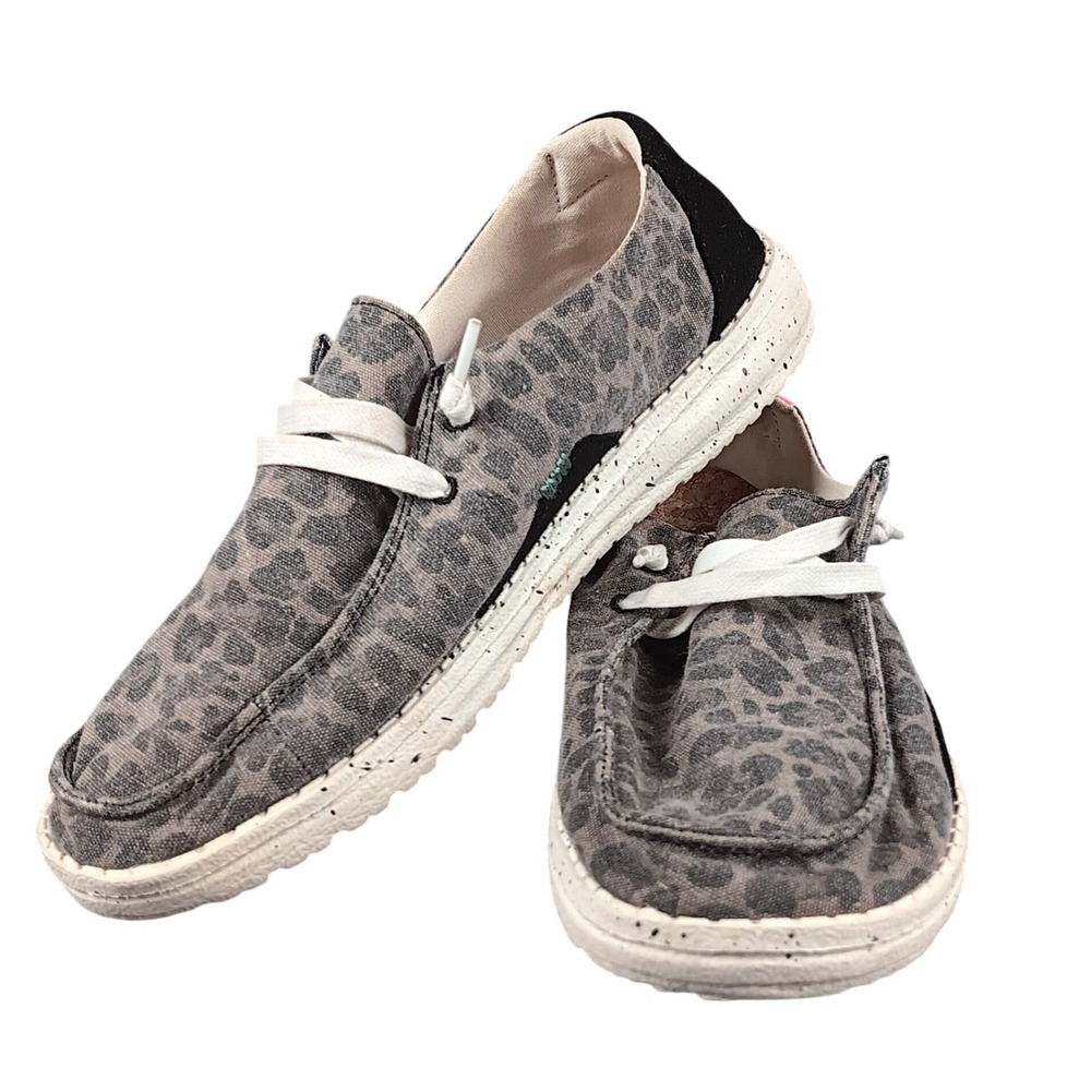 Hey‎ Dude Wendy Jungle Brown Leopard Print Slip On Shoes Women US 7 EU 38